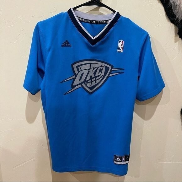 Adidas OKC Thunder Jersey Youth Large Blue Westbrook 0 NBA Basketball