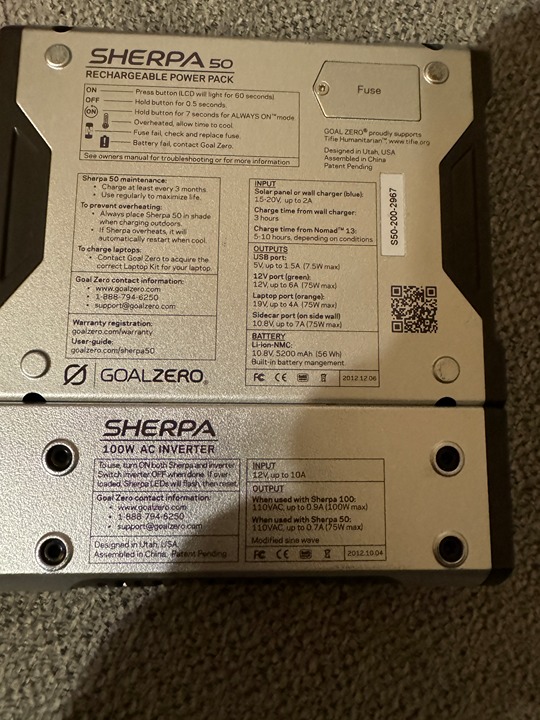 Goal Zero Sherpa 50 with Inverter and Power Supply Bank - Device Only