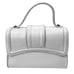 Zara Women's White leather Croc Embossed Chain Strap Satchel Crossbody Handbag