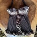FREDERICK’S OF HOLLYWOOD Black Babydoll Teddy Camisole Lingerie Top Medium EUC