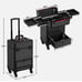 Aluminum Cosmetic Case Professional Trolley Makeup Train Case with Drawer Black
