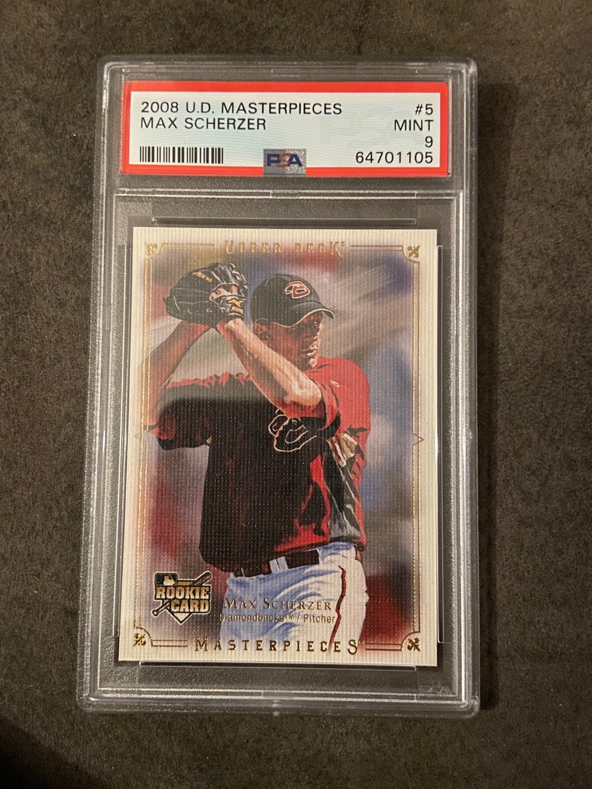 Max Scherzer Rookie 2008 UD Masterpieces PSA 9 Mint