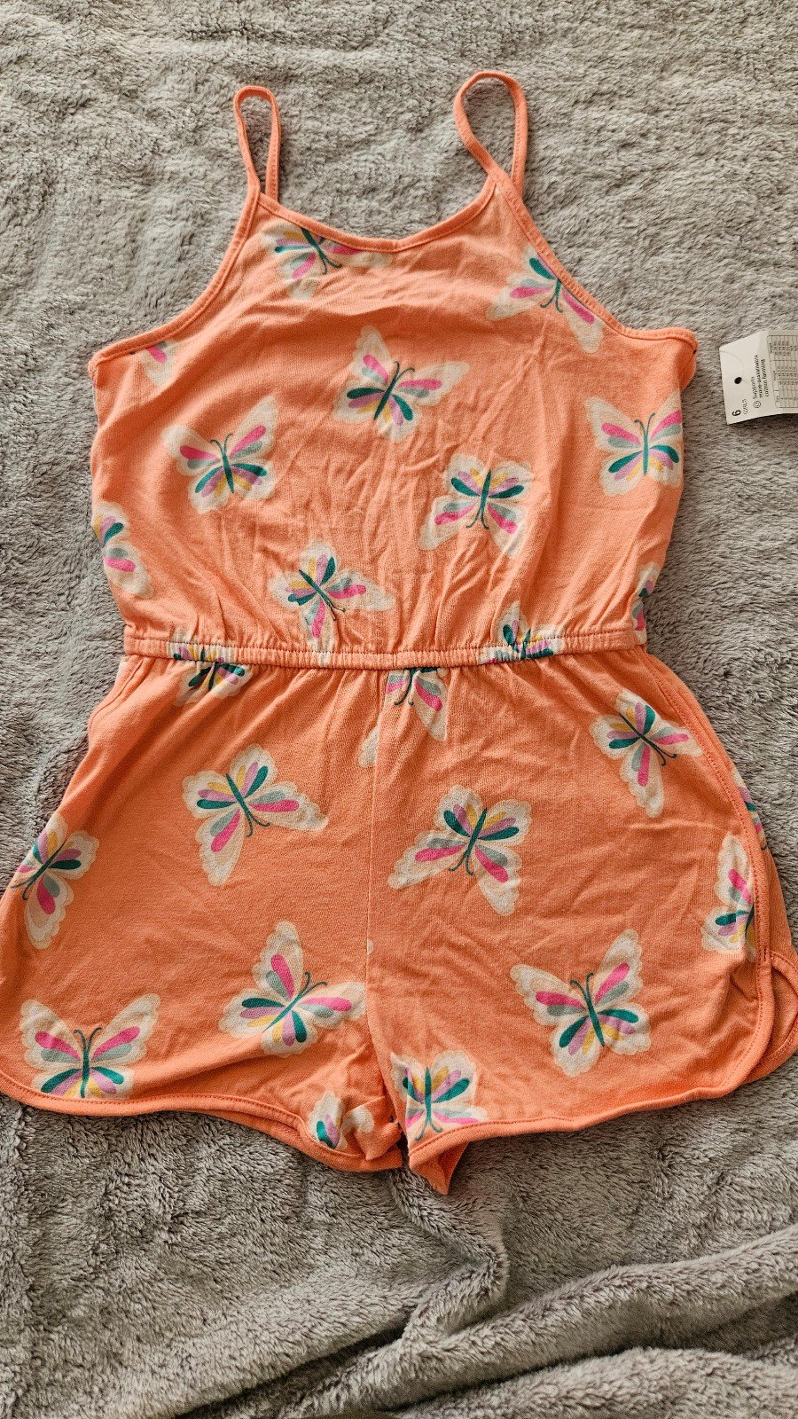 Girl butterfly romper, size 6