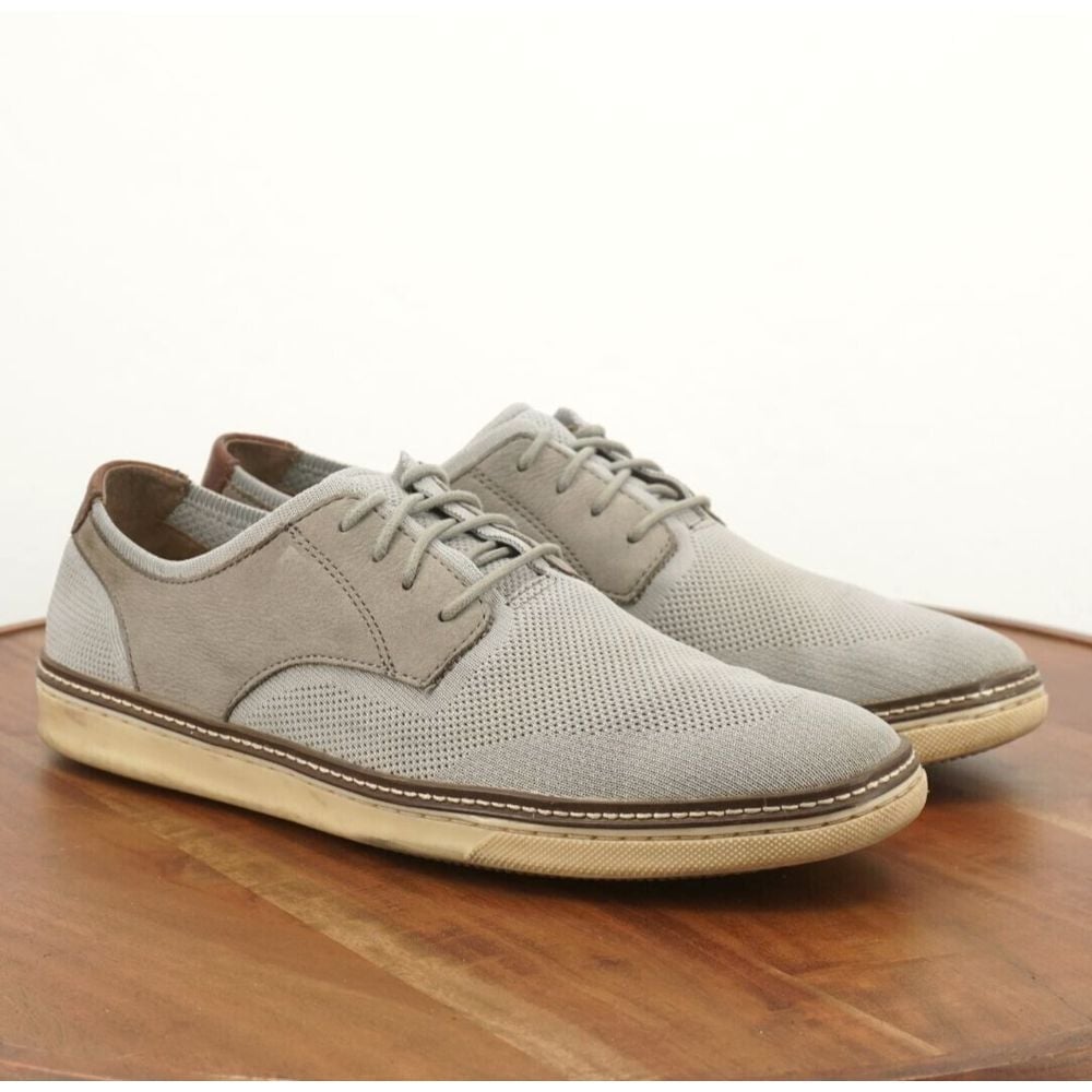 Johnston Murphy Mens Mcguffey Oxfords Sneakers Casual Gray Knit Lace Up 13M