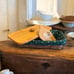 Longaberger Bread/Vanity Basket w/ Lid New Divider And Green Fabric Insert 1987