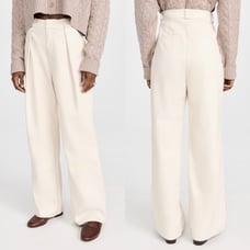 Mother High Waisted Egret Tunnel Vision Pleated Prep Faux Leather Pants Size 32