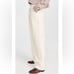 Mother High Waisted Egret Tunnel Vision Pleated Prep Faux Leather Pants Size 32
