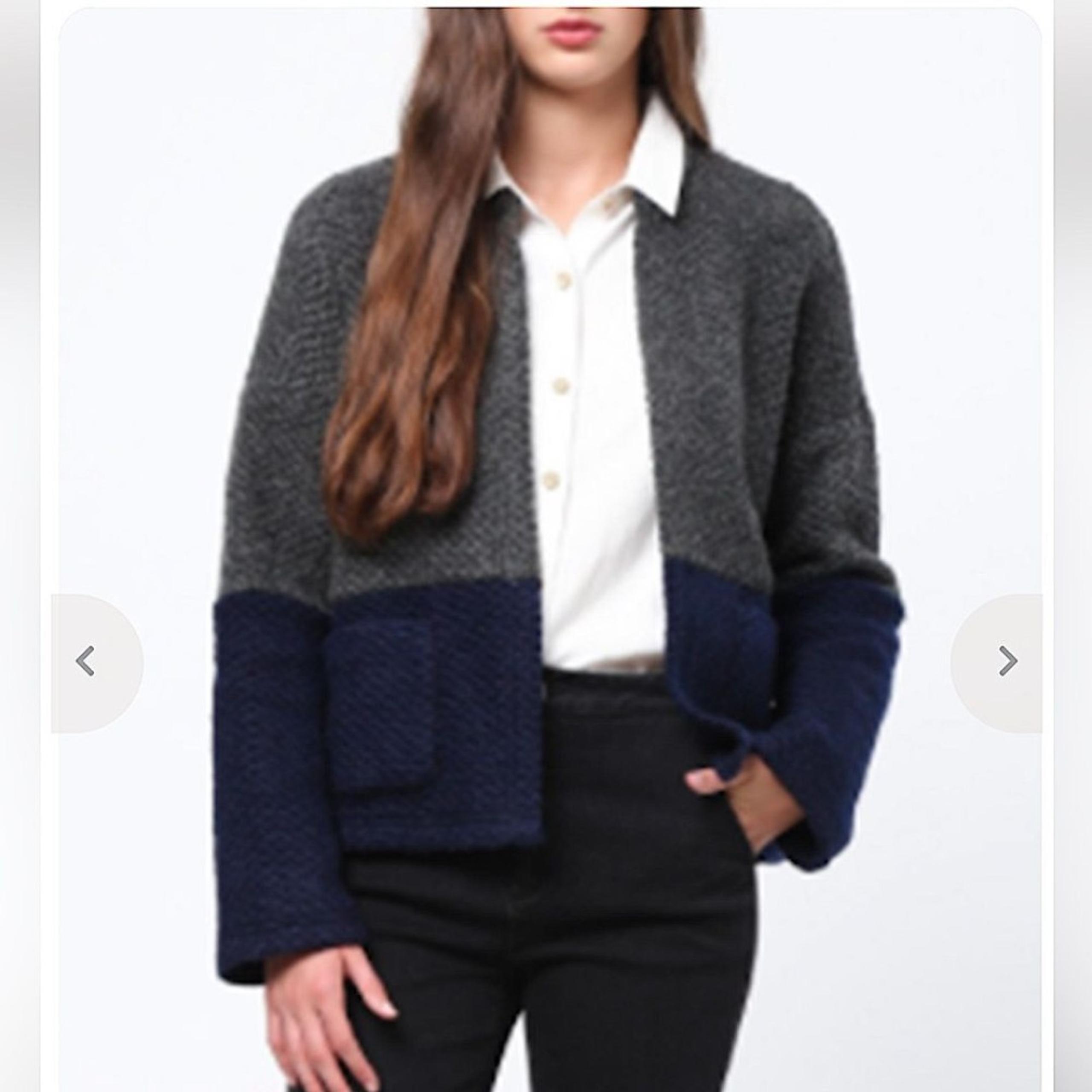 Anthropologie MOTH Colorblock Wool Coat blazer