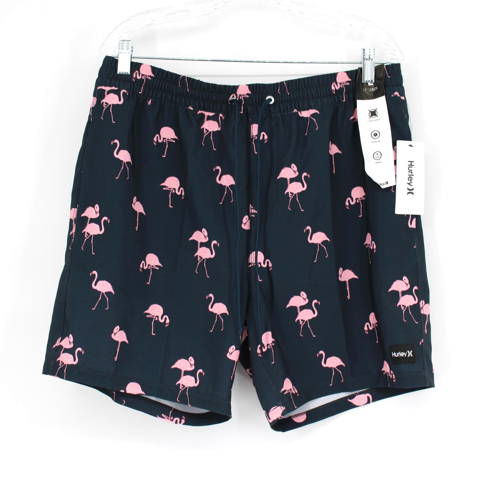 Hurley Cannonball Volley Flamingo Boardshort Mens Size Large in Navy NEW