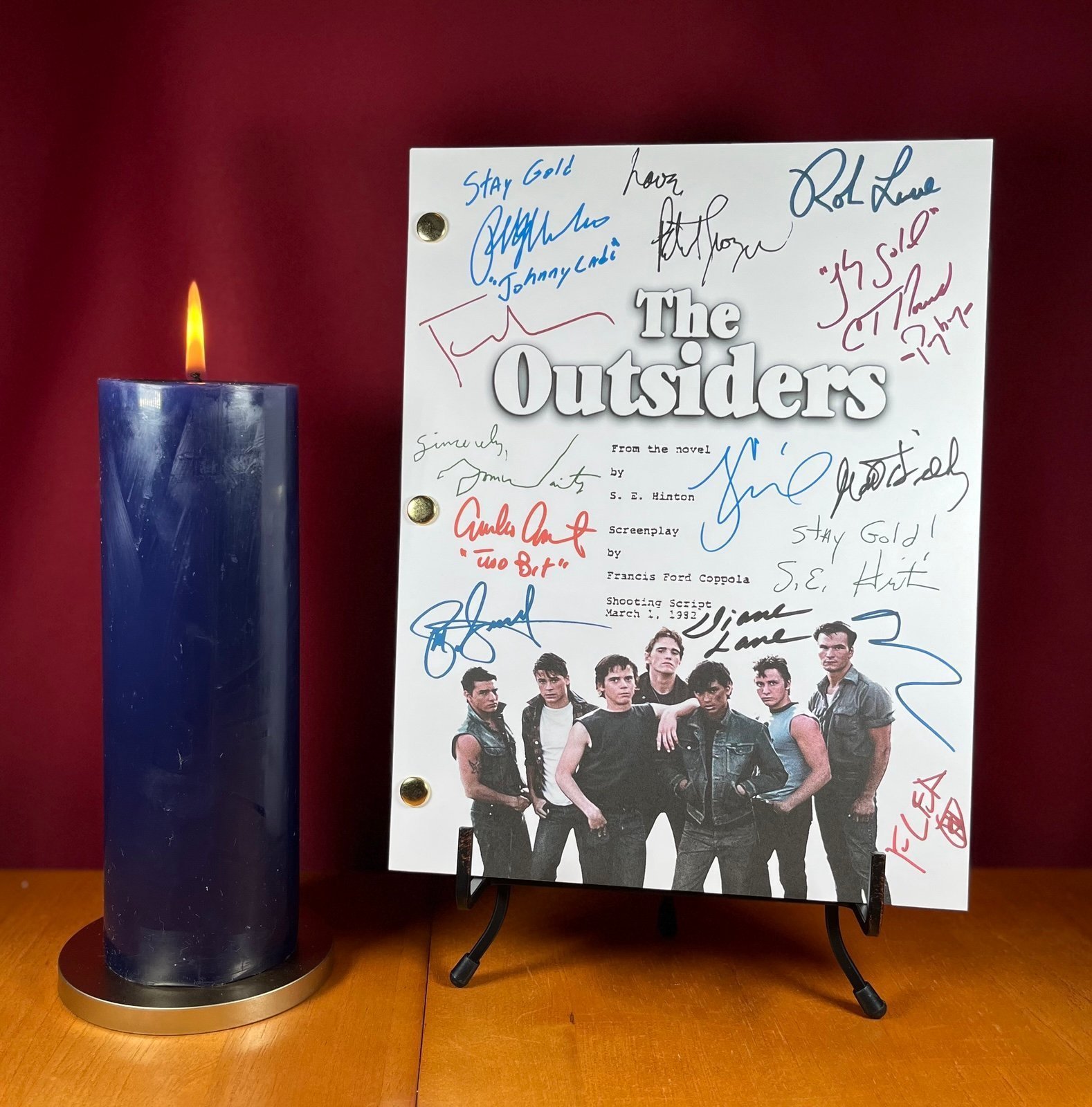 The Outsiders Script Signed- Autograph Reprints- 124 Pages- Stay Gold Ponyboy