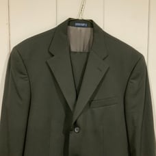 Nautica Performance 2 Piece Men’s Suit 40R Blazer 34W Pants, Dark Olive Green