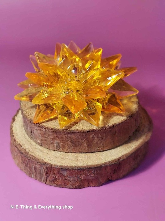 Vintage Orange Lucite SunBurst Pin