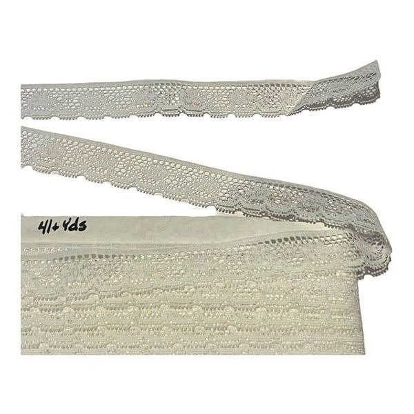 Vintage Delicate Scallop LOT White Lace Ribbon Roll 41+ yds 1” Wide Lingerie