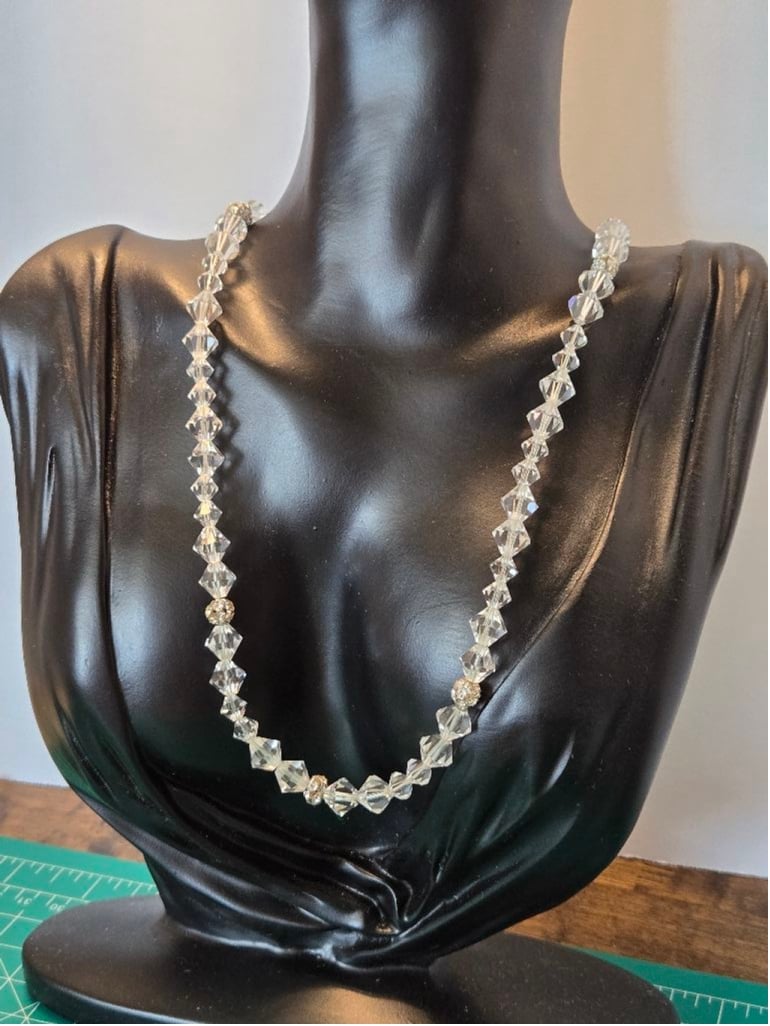 Women's Unbranded Necklace, OS, Clear and Silver swarovski crystals