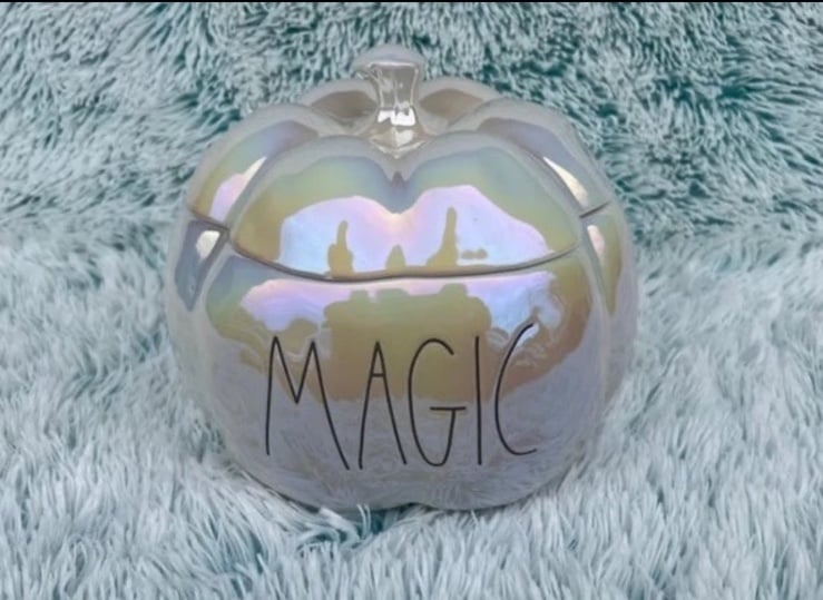 New Rae Dunn Magic Pumpkin White Iridescent Canister / Container/ Cookie JarNWOT