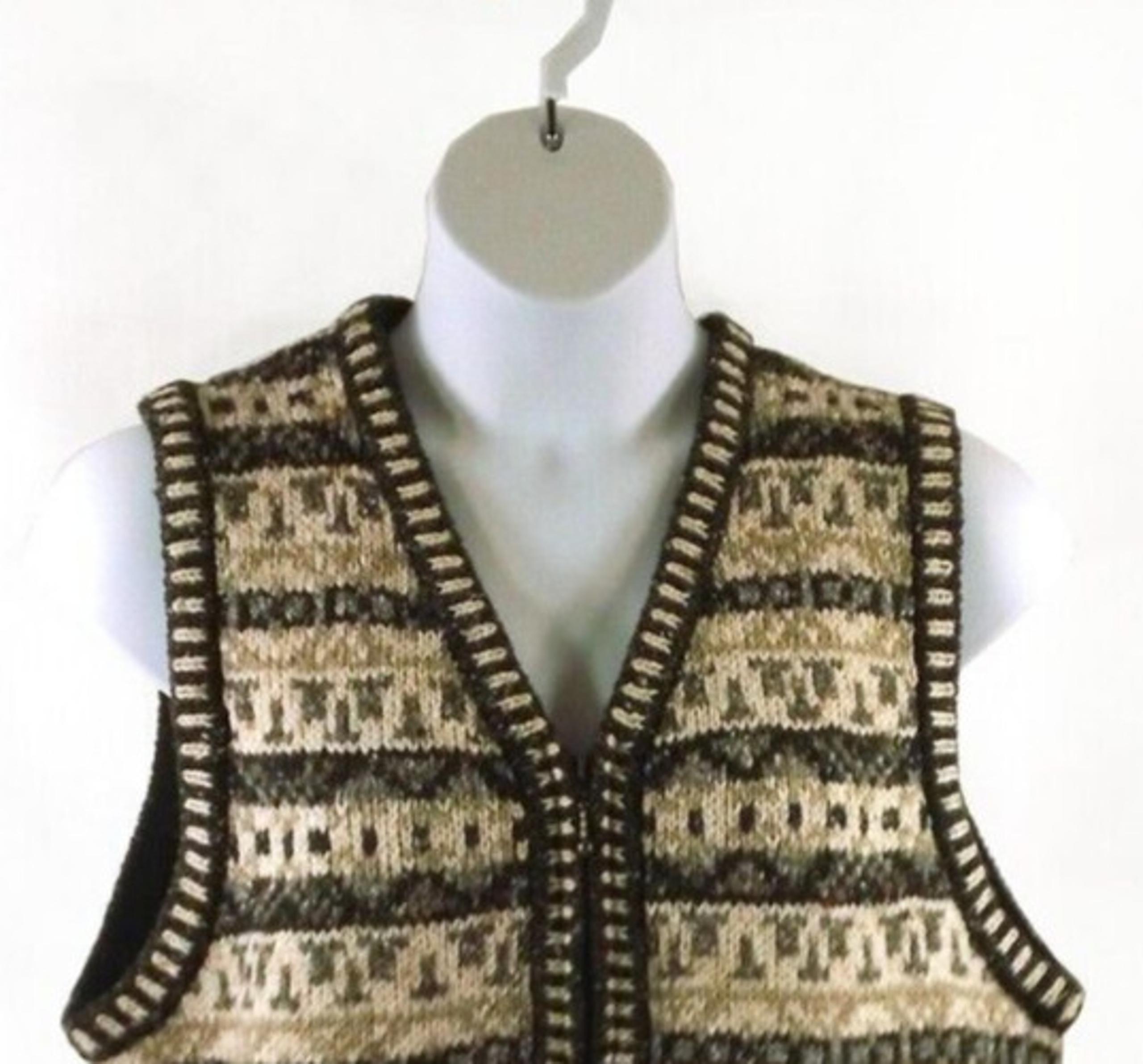 St John's Bay Vintage Women's XL Nordic Sweater Vest w/metal zipper Size XL