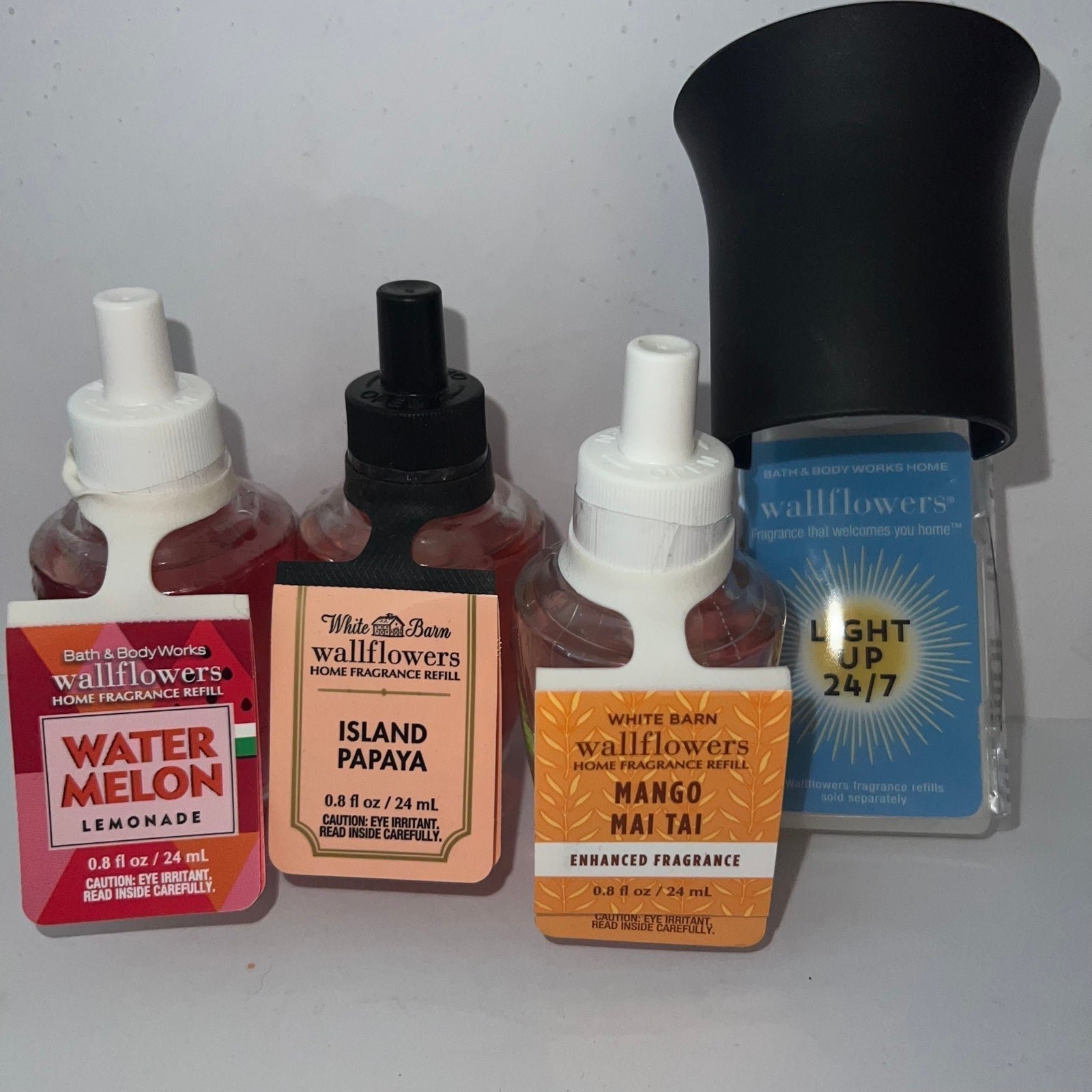 Wallflower Bath and Body Works Minimalist Plug and 3 Fruity Scents
