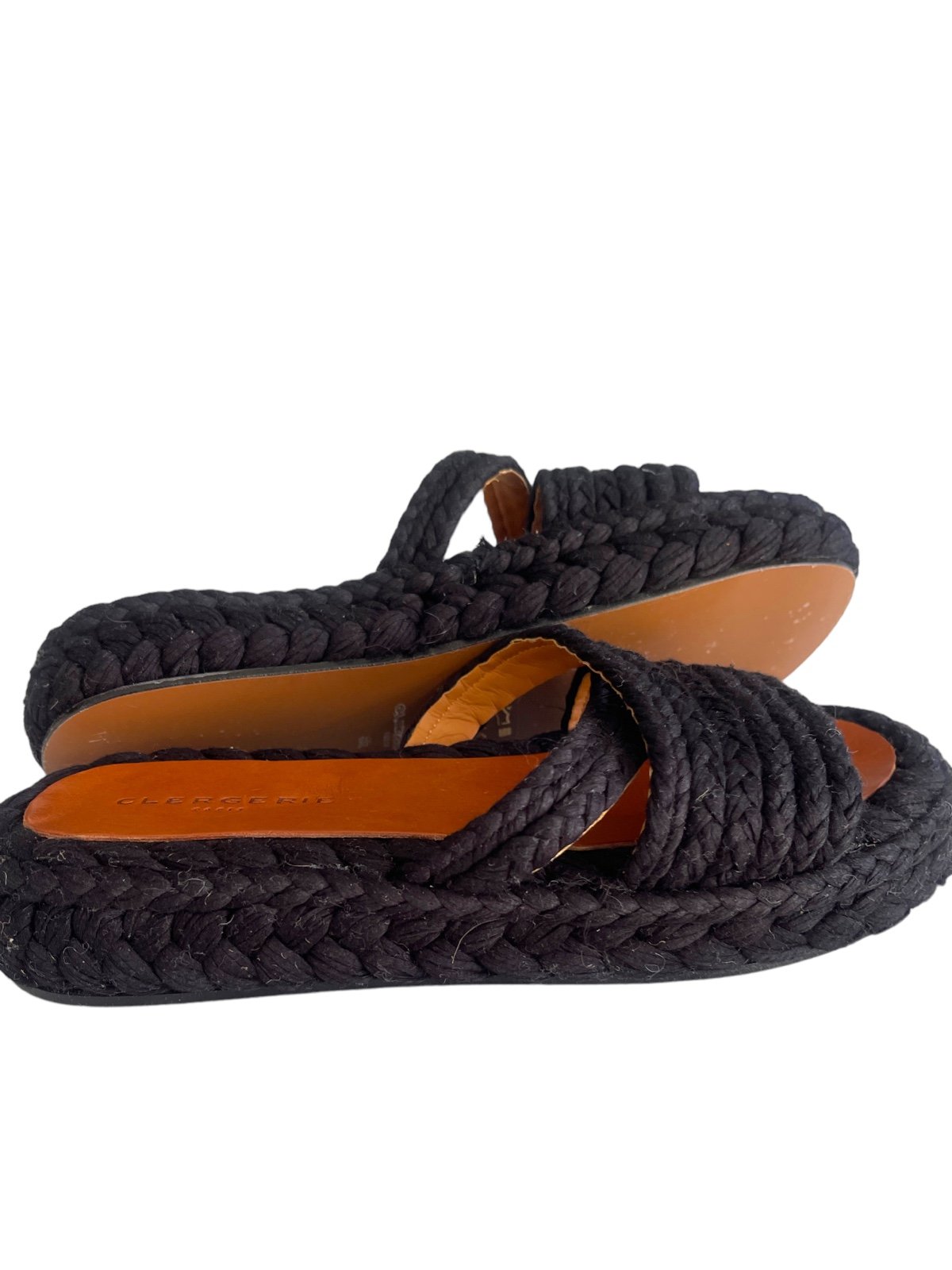 ROBERT CLERGERIE Black Jute Espadrilles Size: 38 IT