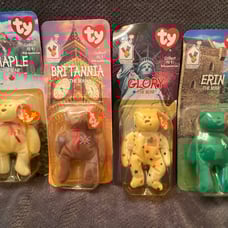 1999 Vintage McDonald's TY Teenie Beanie International Bears Complete Set