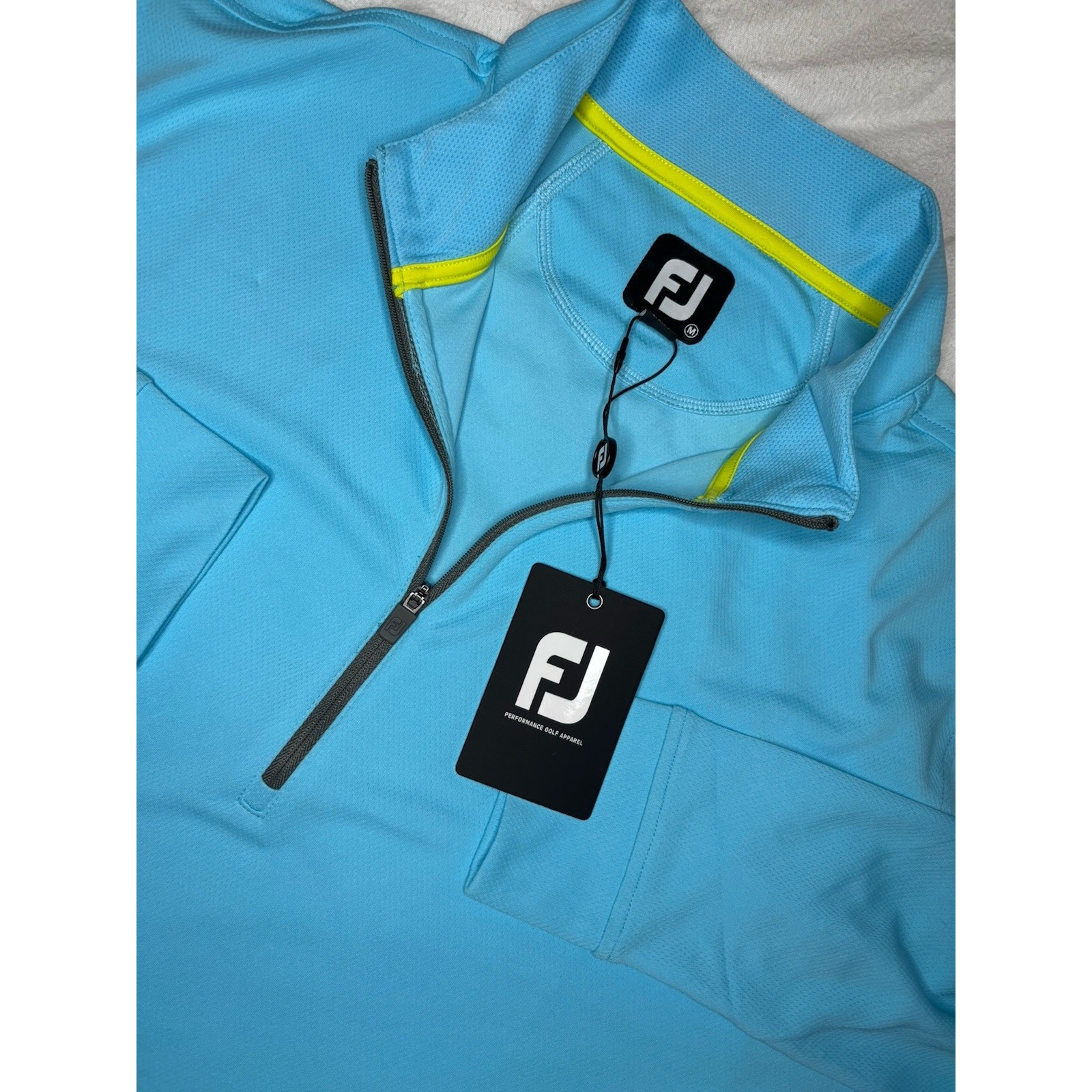 FootJoy FJ Lightweight Golf HYPR Mid-Layer Blue Medium Pullover 1/4 Zip NWT 115