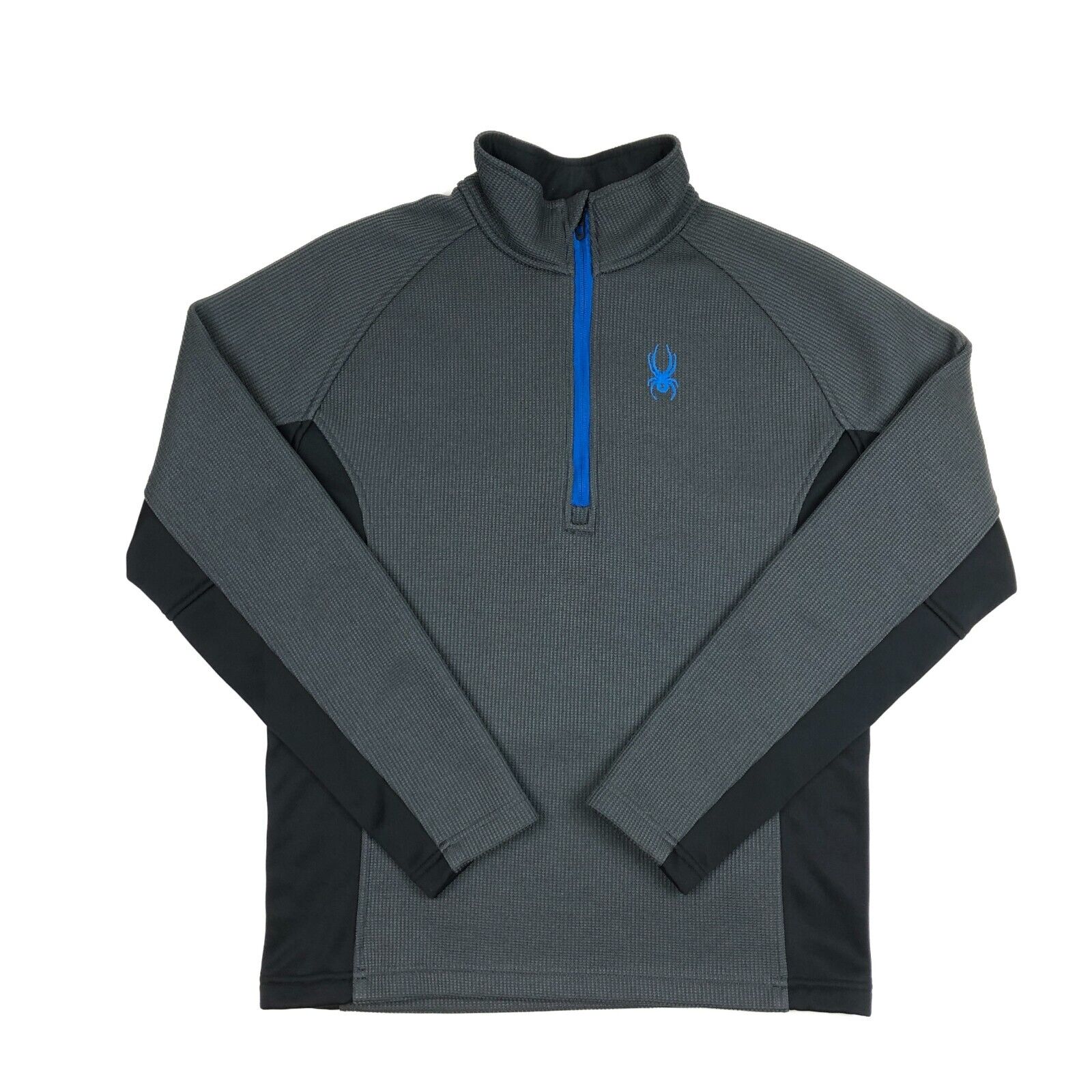 Fall 2018 Spyder 1/4 Zip Gray Black Pullover Sweater Jacket Medium M Slim B15