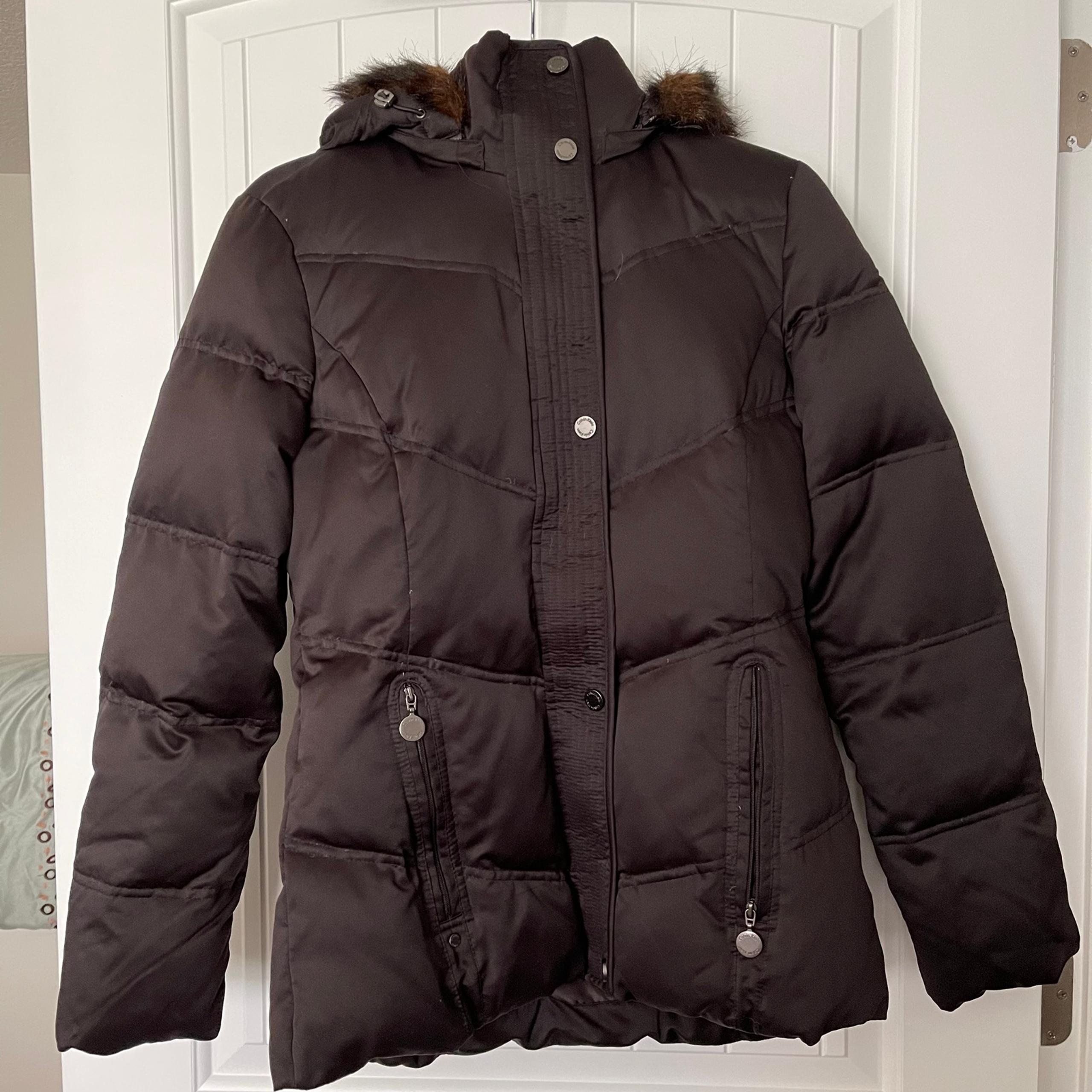 Calvin Klein Brown Duck Down Puffer Jacket Coat Women’s XS