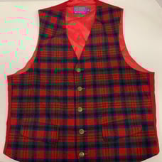 Vintage Pendleton Royal Stewart Hunting USA Wool Plaid Waist Coat Vest Size 40