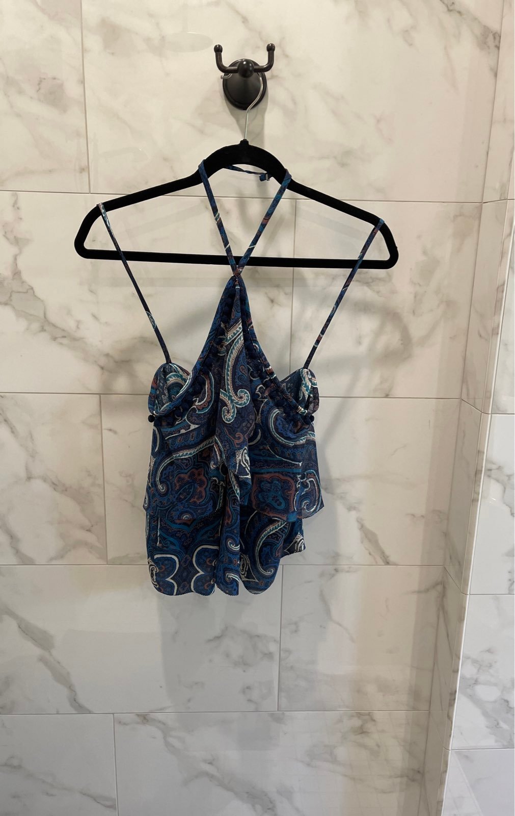 Intermix silk halter top