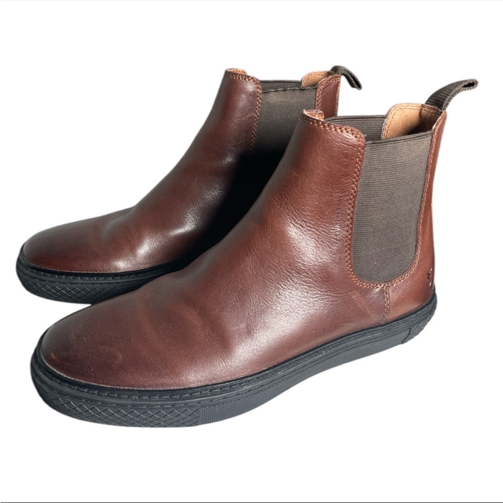 Frye Essex Men's Brown Leather Chelsea high top slip on sneaker Boots size 8.5