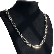 28 Womens 14K White Gold Chain Link Figaro Style Necklace 14 K Silver Jewelry