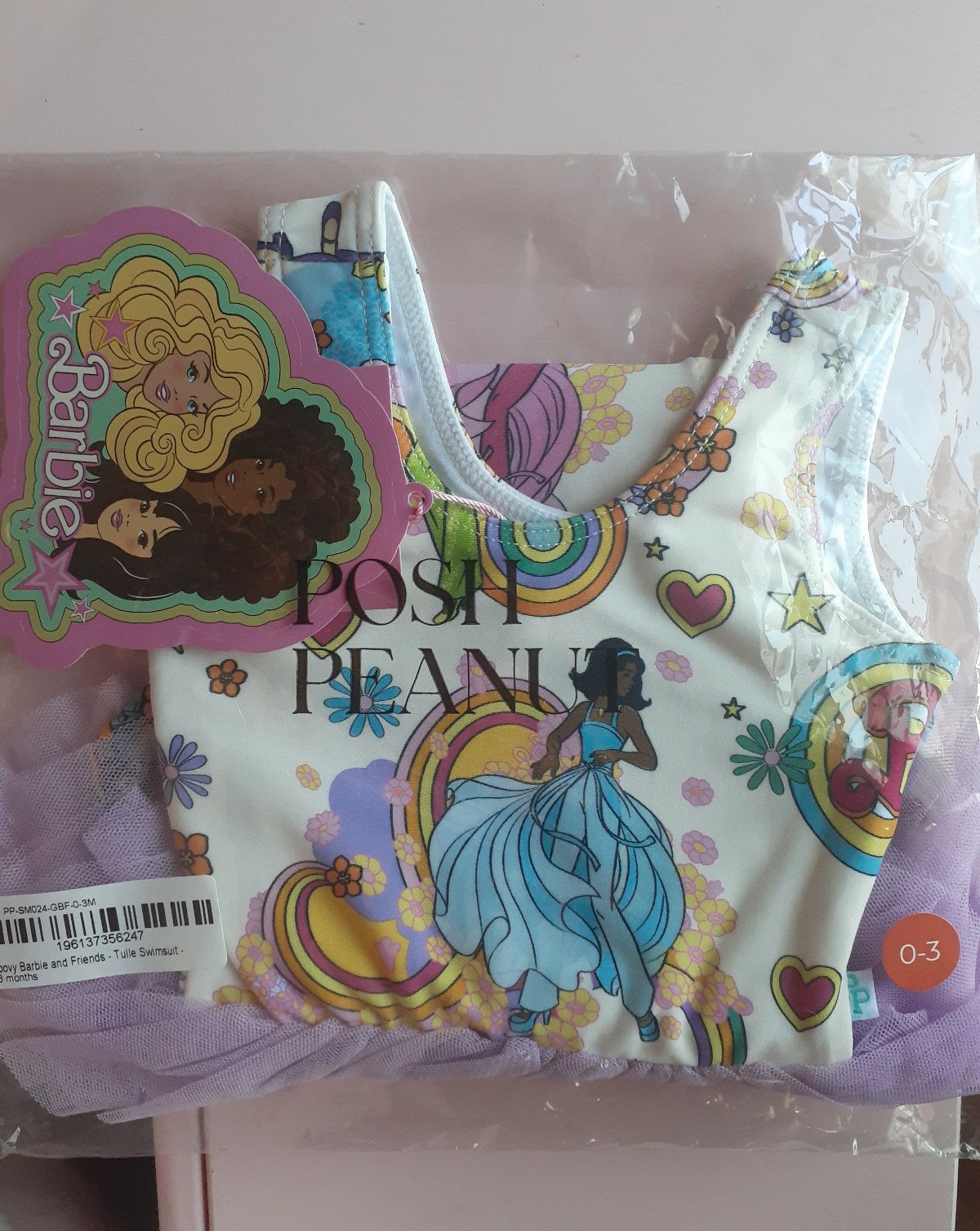 Posh Peanut - Groovy Barbie & Friends Tulle Swimsuit - 0/3 M - NWT