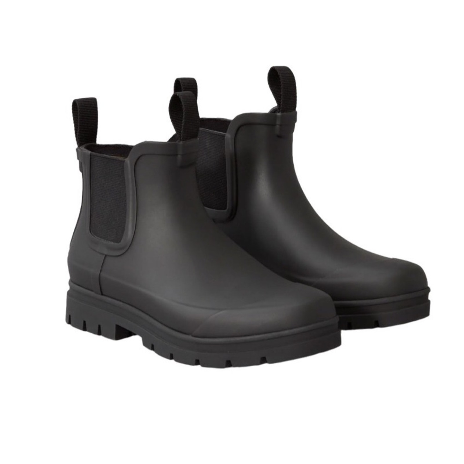 EVERLANE Rain Boot Sz 7 Black Ruber Composition Leather Grunge Gorpcore Goth New