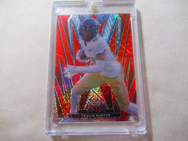 TRAVIS HUNTER RC 2024 Leaf Metal Red Mojo Prism # 4/4