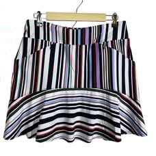 Tail Skort Women's Sz M Striped White Black Pink Flouce Hem Skirt Pockets