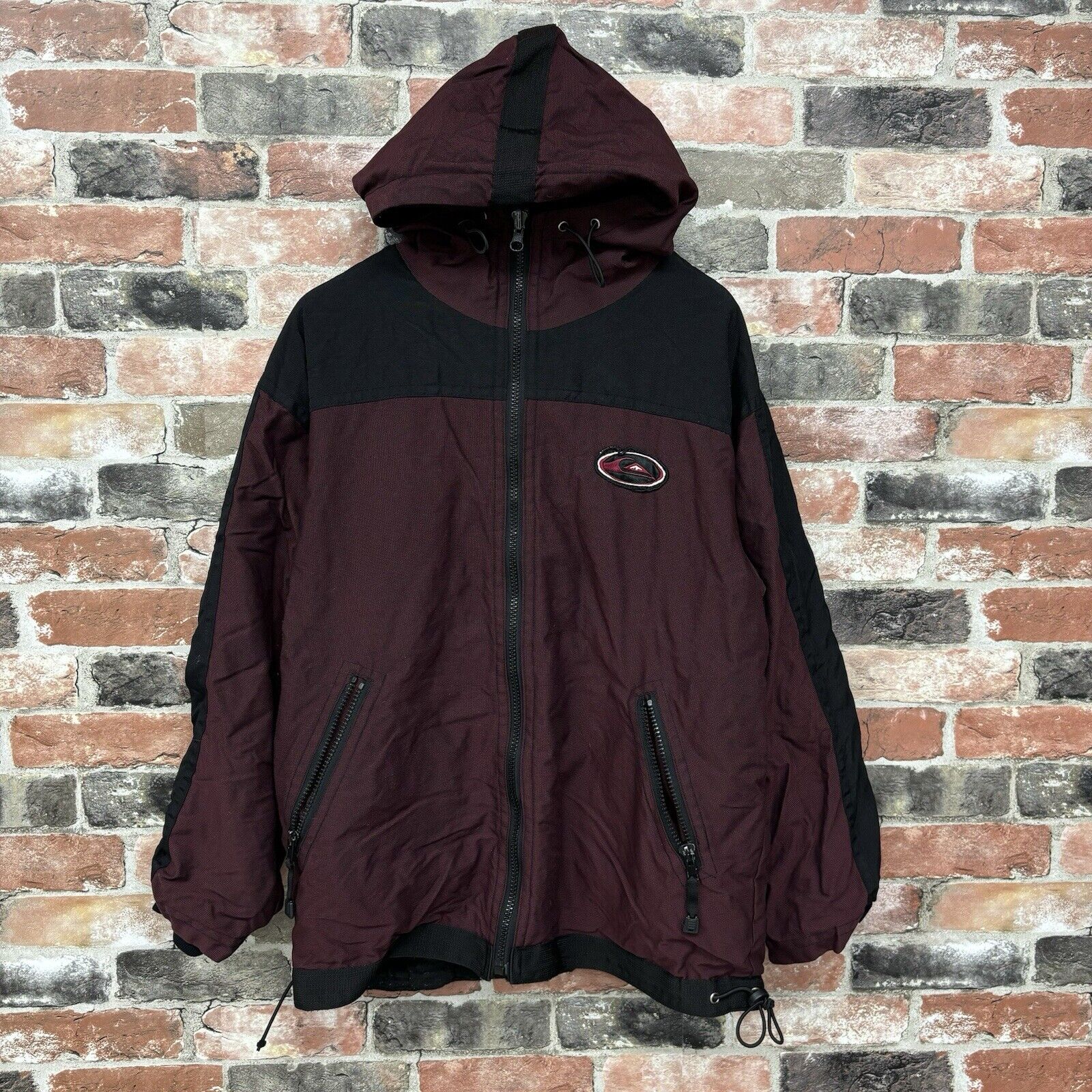 Vintage 90s Quiksilver Jacket Reversible Snowboard Ski Mens Medium Purple Surf