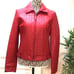 Siena Studio Women’s Leather Quilted Long Sleeve Jacket, Red, Medium, Pre-Owned