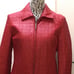 Siena Studio Women’s Leather Quilted Long Sleeve Jacket, Red, Medium, Pre-Owned