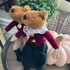 Vintage Hanford's Fox English Riding Plush Equestrian Decor Shelf Sitter Pair