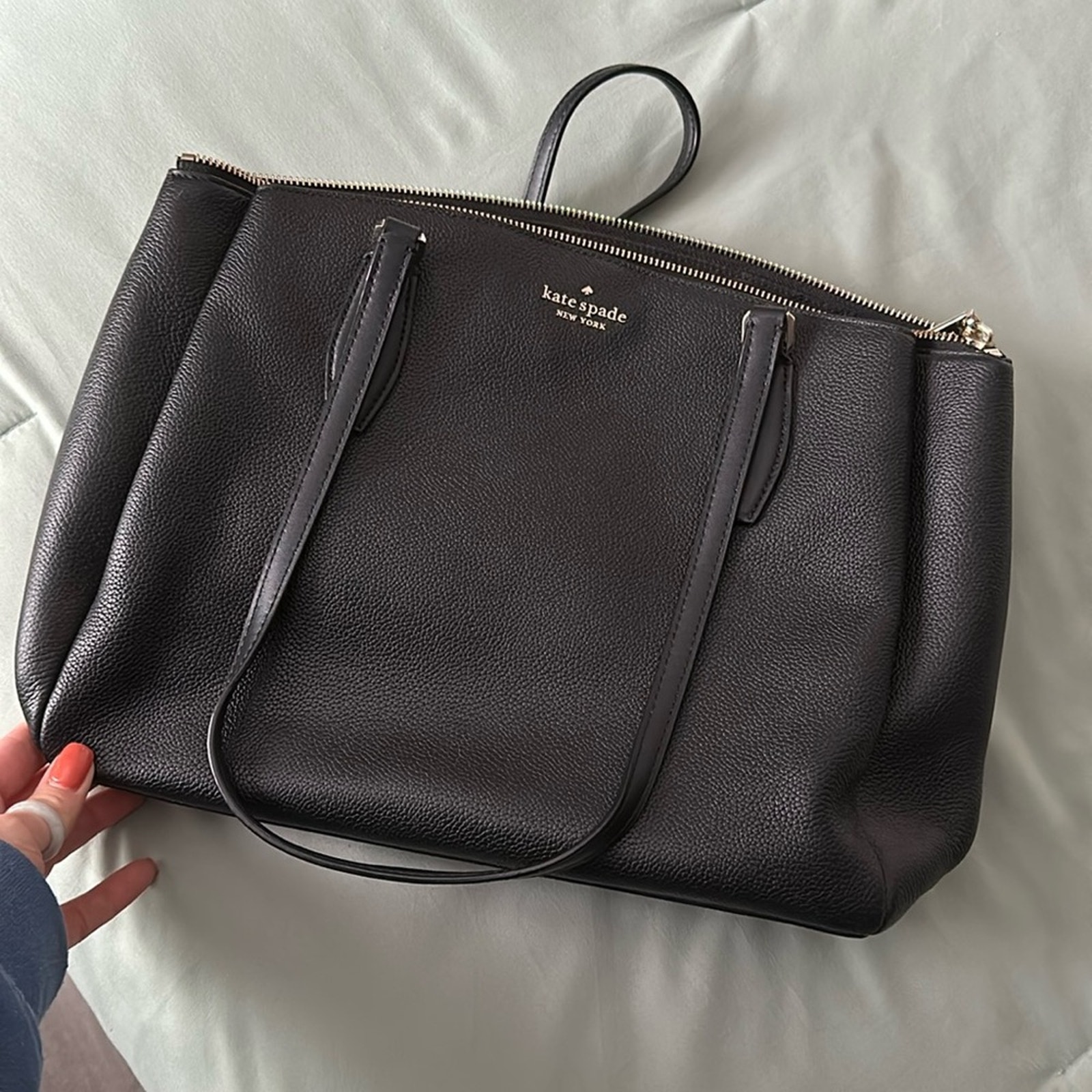 Kate Spade Monet three compartment tote bag - black leather