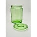 Vintage Green Uranium? Hazel Atlas? Glass Canister, with Panel sides w/lid
