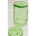 Vintage Green Uranium? Hazel Atlas? Glass Canister, with Panel sides w/lid