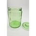 Vintage Green Uranium? Hazel Atlas? Glass Canister, with Panel sides w/lid