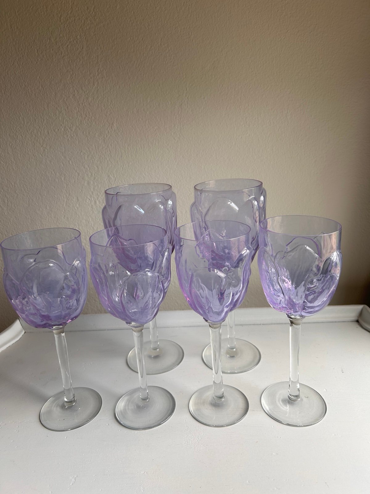 Tulipa Lilac (blue) Wine and Water Goblets