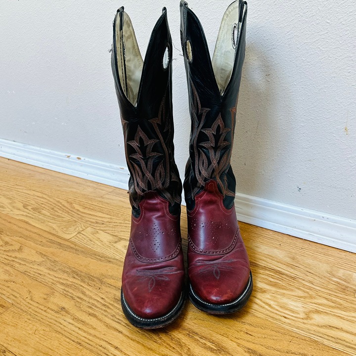 Tony Lama Black and Brown Leather Cowbody Mens Western Boots 6861 Size 9D