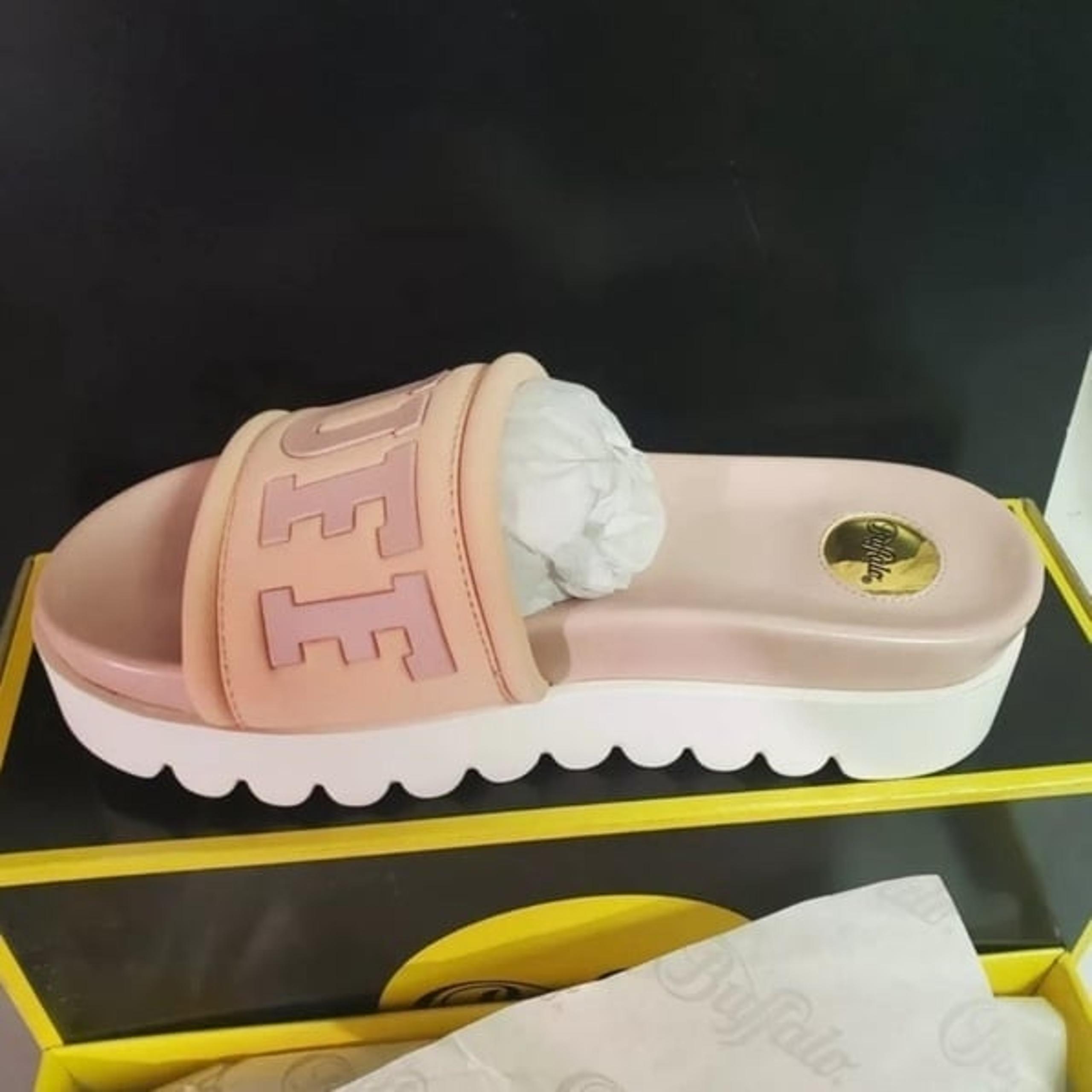 Buffalo London WOMENS Pink Rose Slides Sandals s7.5