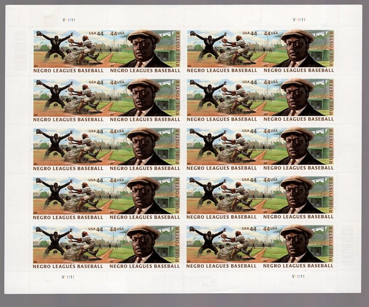 2010 Negro Leagues Mint Sheet of US Postage Stamps