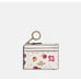 Coach Mini Skinny ID Case with Ornament Print Leather Card Holder Wallet Chalk