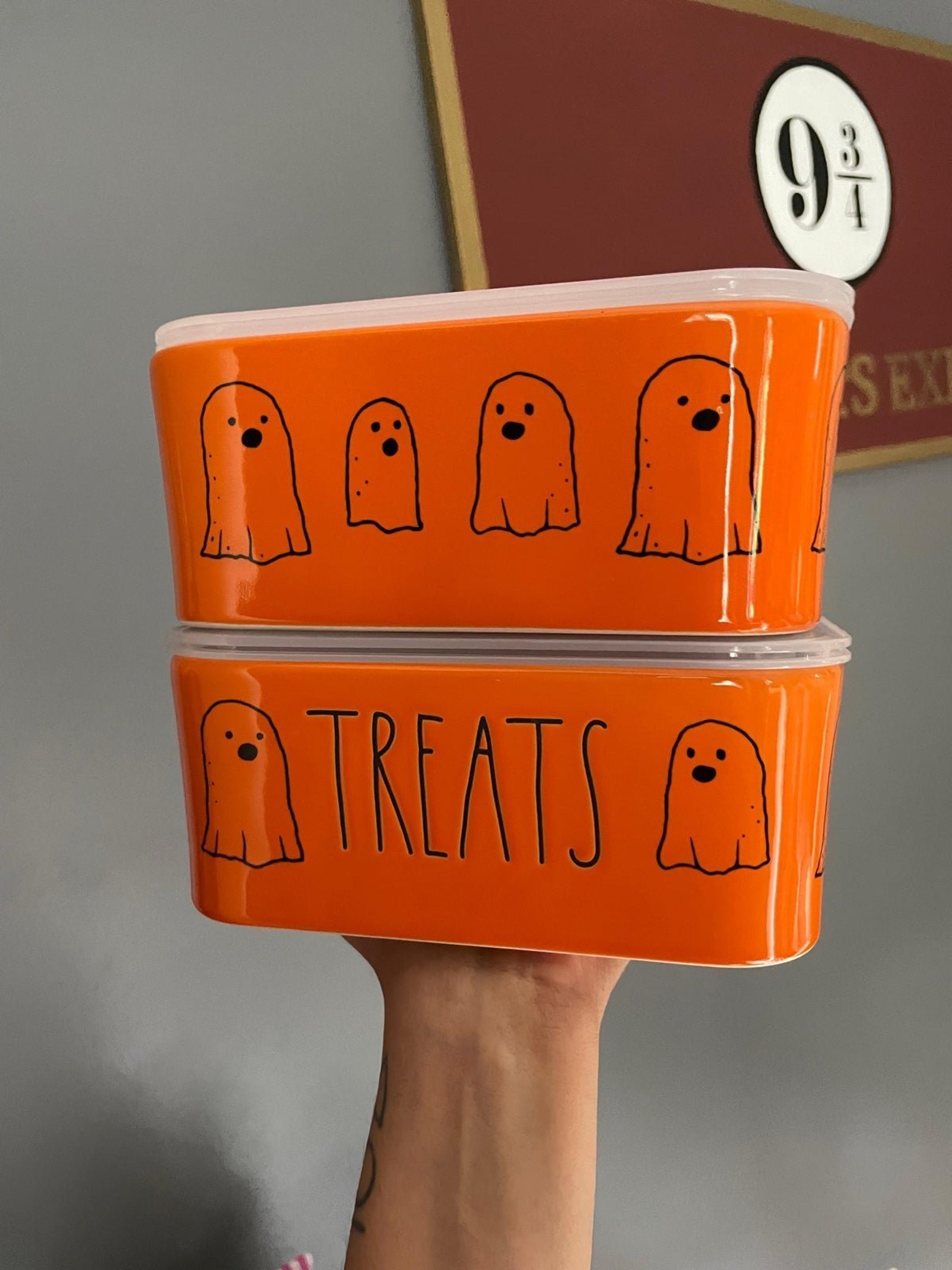Rae Dunn Orange Treats Ghost Ceramic Food Storage Containrr