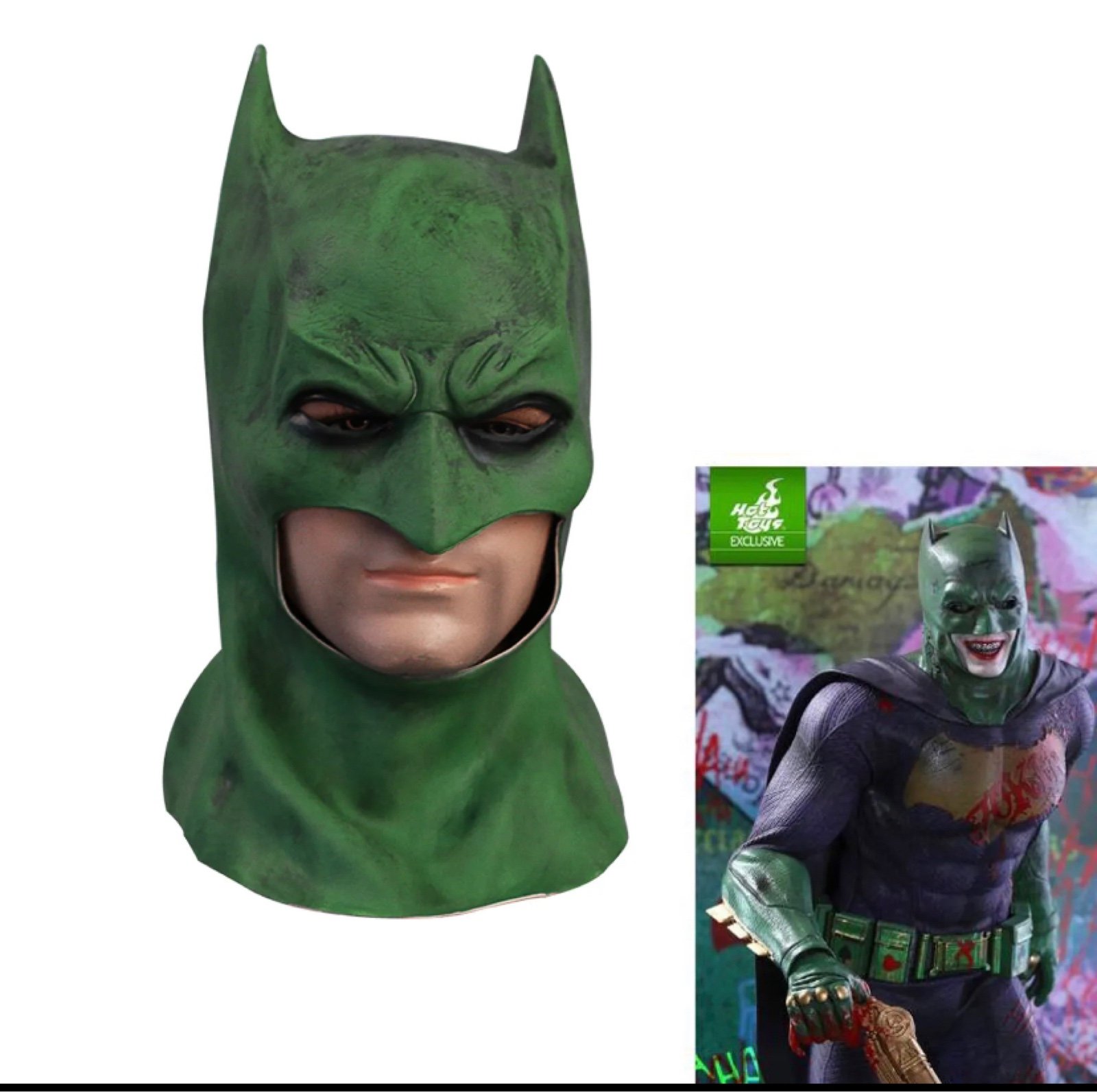 Green Joker Batman mask, dc comics exclusive. Fits adult, NEW Arkham Origins