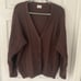Aritzia Sunday Best Lamora Brown Button Front Relaxed Cable Knit Sweater Size S